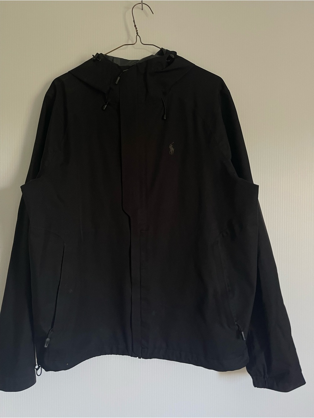 Polo by Ralph Lauren Black Hooded Windbreaker Jacket
